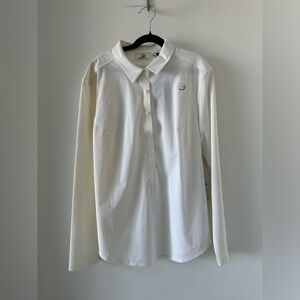 FORAY GOLF core 2.0 long sleeve polo in white — size small NWT 🆕